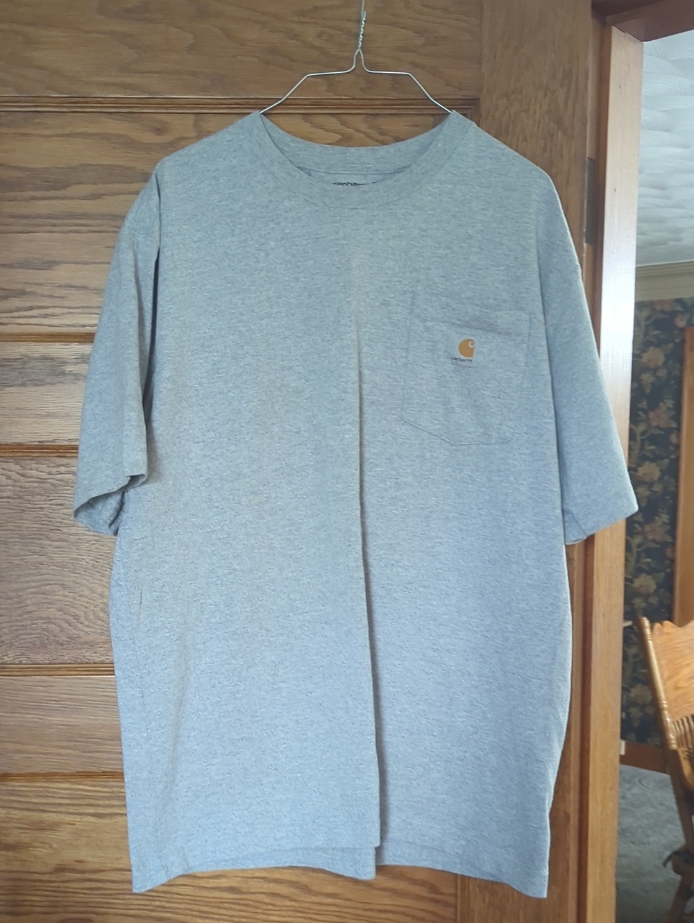 Carhartt Loose Fit Heather Gray Pocket Tee with Logo Patch